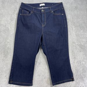 Lane Bryant Pedal Cropped Jeans Womens 16 Blue Denim Cotton High Rise Curvy Fit